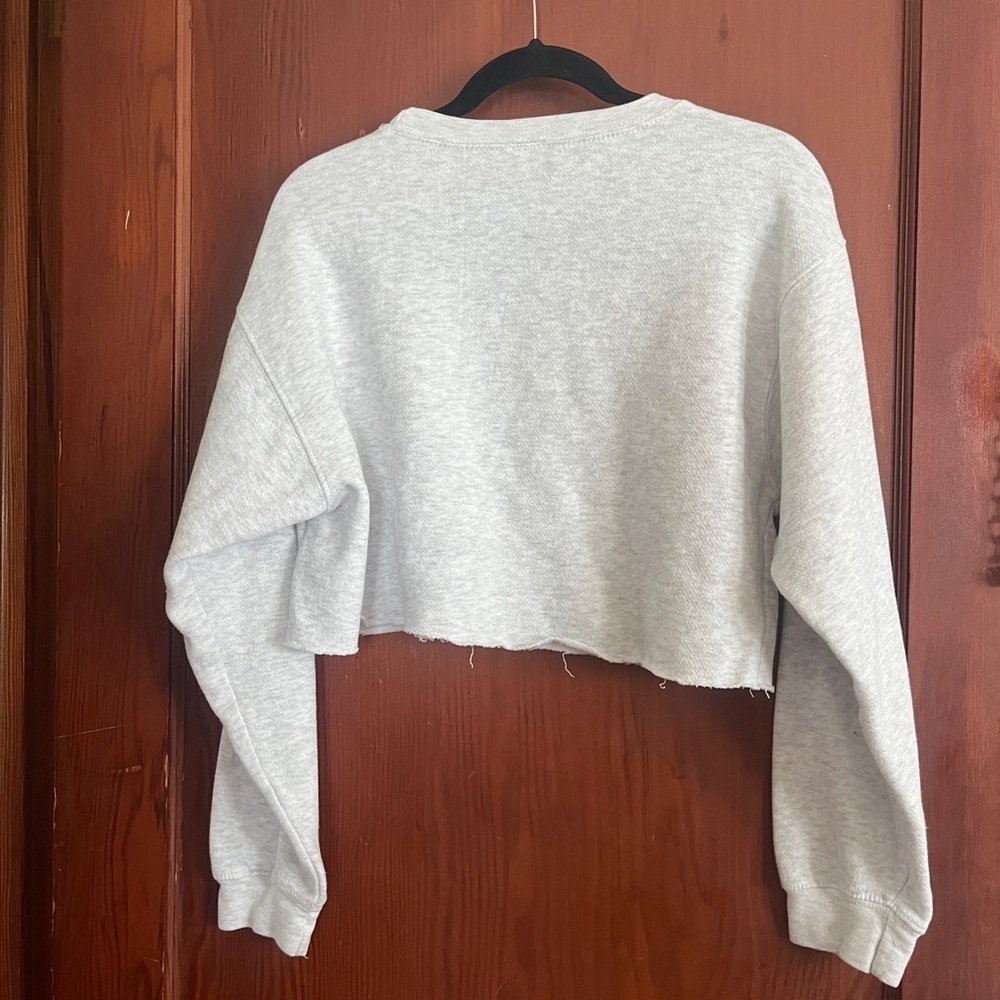 Gray Cropped Sweatshirt - Picture 4 of 4